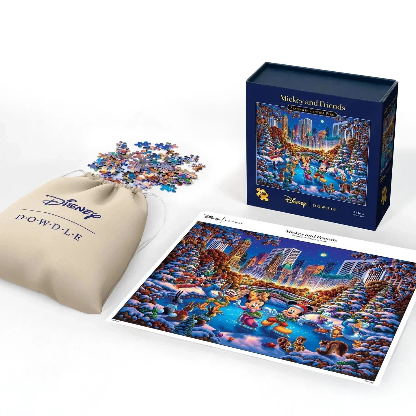 Mickey & Friends Skating in Central Park 500 Piece Puzzle by Disney and Dowdle - BIG FRENCHIES