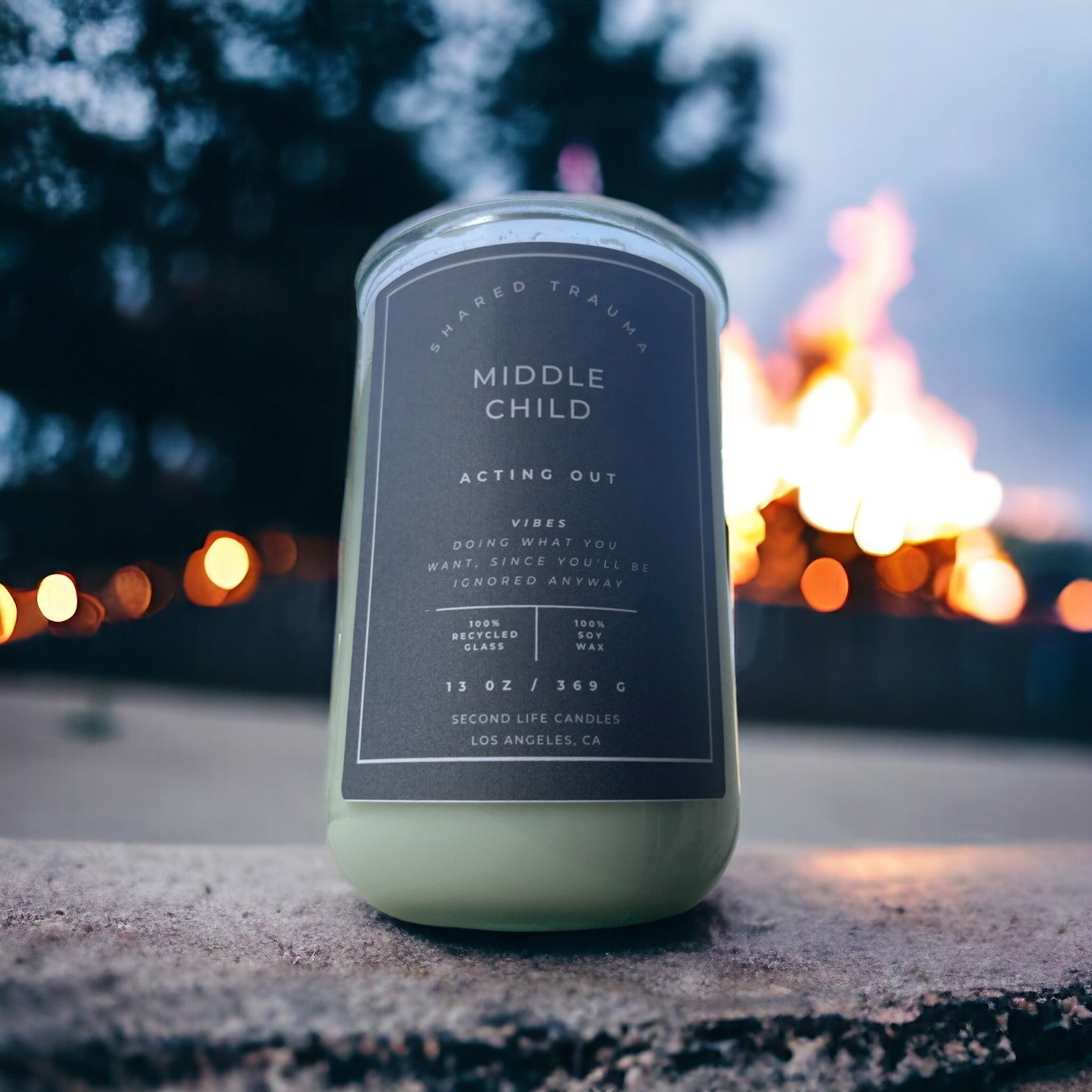 Shared Trauma Candles - Middle Child - 13 Oz Crackling Wood Wick - Ginger & Saffron - BIG FRENCHIES