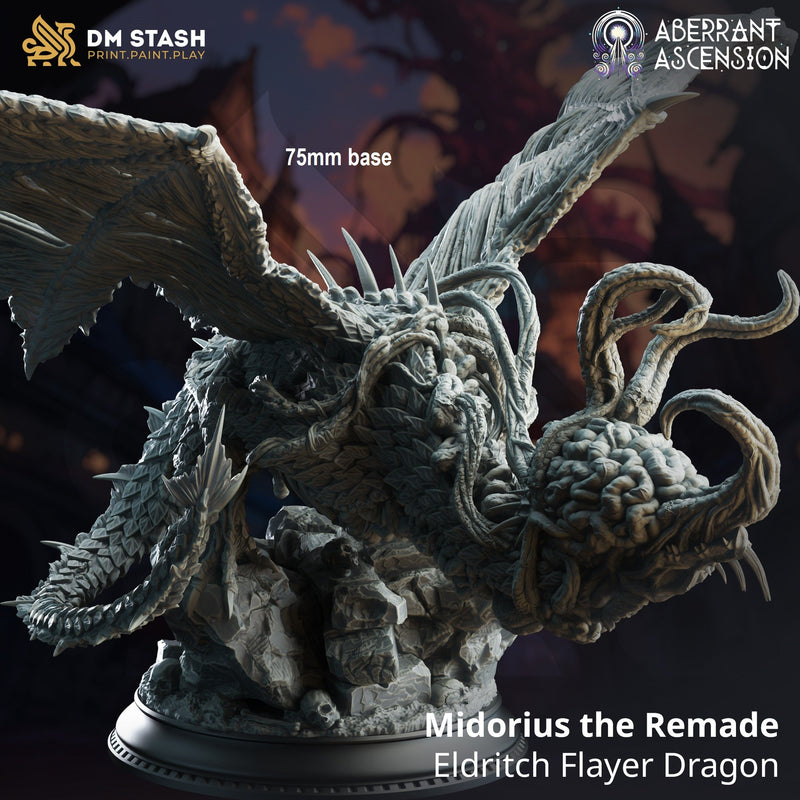Midorius, the Remade (Eldritch Flayer Dragon)-3D Printed Miniatures-BIG FRENCHIES-All Systems Go Games