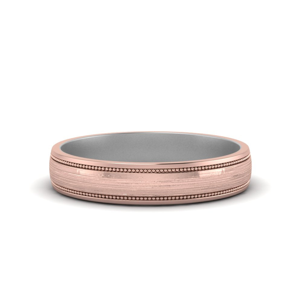 Milgrain 2 Tone Wedding Band