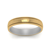 Milgrain 2 Tone Wedding Band