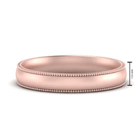 4 mm Milgrain Comfort Fit Mens Wedding Band