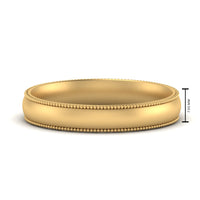 4 mm Milgrain Comfort Fit Mens Wedding Band