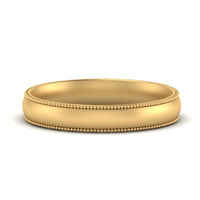4 mm Milgrain Comfort Fit Mens Wedding Band