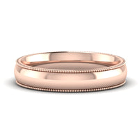 4 mm Comfort Fit Wedding Band Milgrain Edge