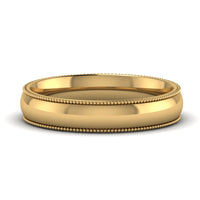4 mm Comfort Fit Wedding Band Milgrain Edge