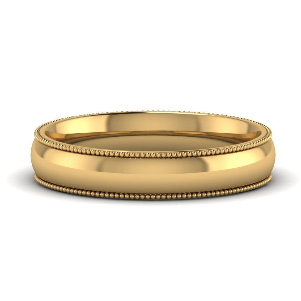 4 mm Comfort Fit Wedding Band Milgrain Edge