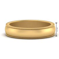 Milgrain Matte Finish Mens Band