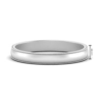Milgrain Matte Finish Mens Band