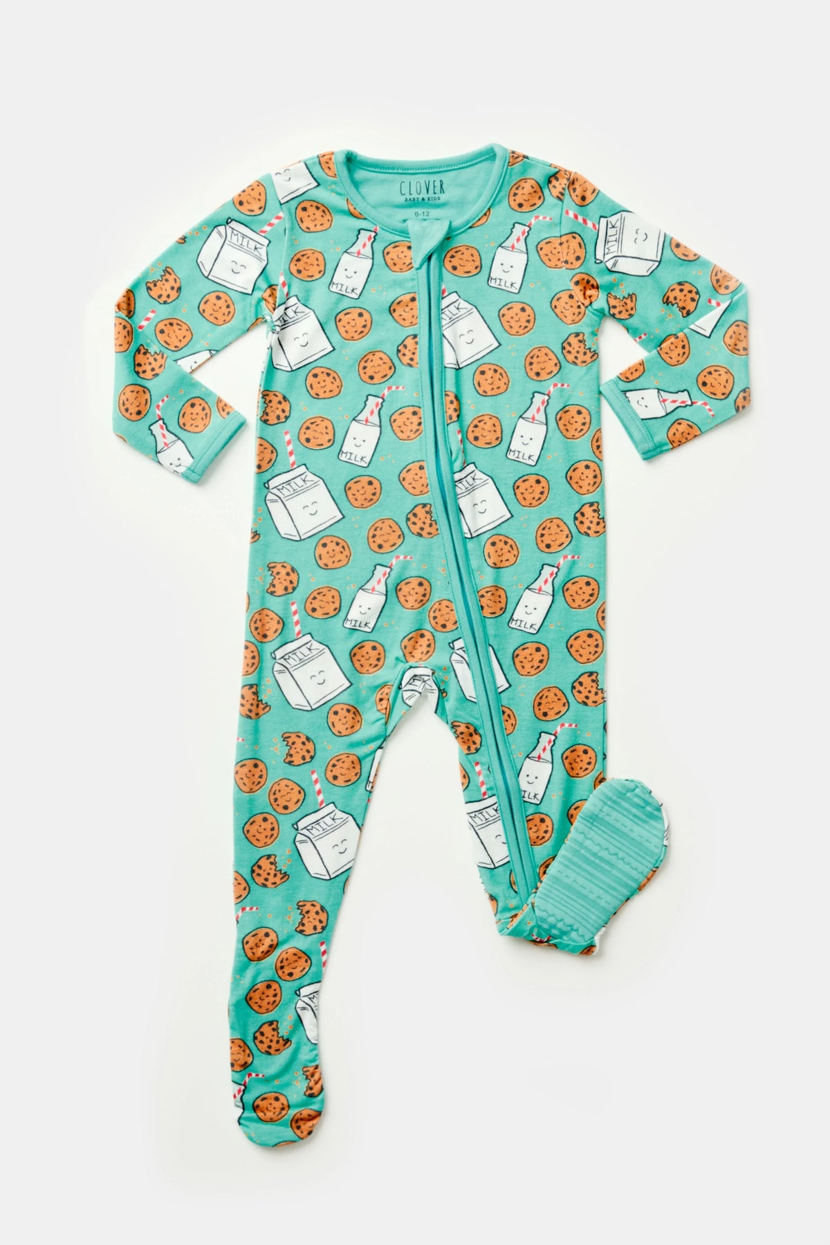 Soft & Stretchy Zipper Footie - Milk and Cookies - BIG FRENCHIES
