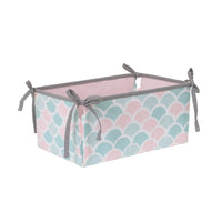 Sugar Reef Mermaid 4 Piece Nursery Crib Bedding Set - Appliqued Round Play Quilt, 100% Cotton Fitted Crib Sheet, Shirred Crib Skirt with 16" Drop, Nursery Organizer - BIG FRENCHIES