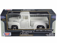 1956 Ford F-100 Pickup Truck White 1/24 Diecast Model Car by Motormax