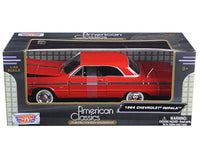 1964 Chevrolet Impala Red 1/24 Diecast Model Car by Motormax