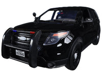 2015 Ford Police Interceptor Utility Special Service Plain Black 1/18 Diecast Model Car by Motormax