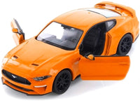 2018 Ford Mustang GT 5.0 Orange with Black Wheels 1/24 Diecast Model Car by Motormax