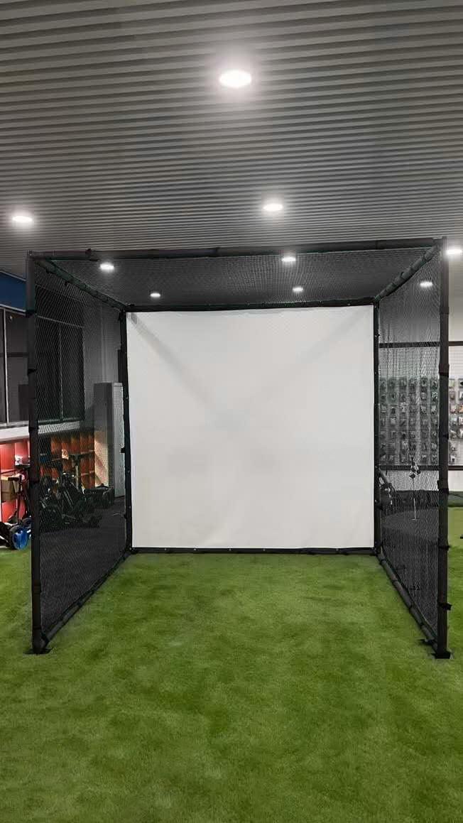 YUNIC Golf Driving Cage with Metal Frame and Simulator Impact Screen - BIG FRENCHIES