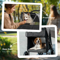 One-Click Foldable Stroller for Large Medium Small Dogs, Pet, Cats with Storage - BIG FRENCHIES