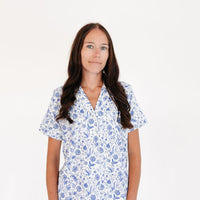 Porcelain Vine Short Sleeve & Pants Bamboo Women's Pajama Set