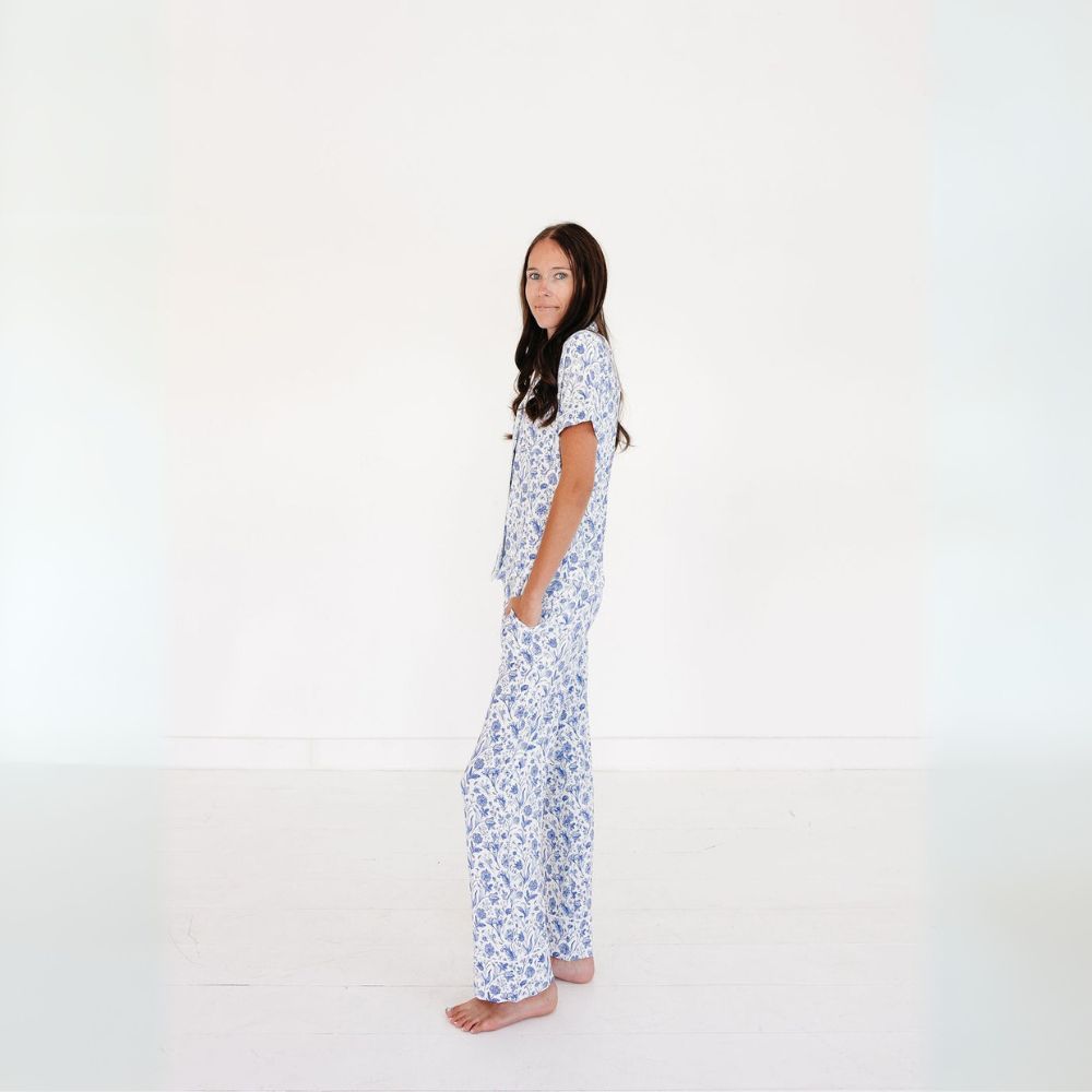 Porcelain Vine Short Sleeve & Pants Bamboo Women's Pajama Set