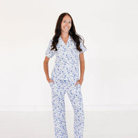 Porcelain Vine Short Sleeve & Pants Bamboo Women's Pajama Set
