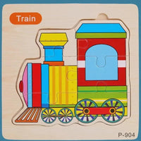 Montessori Games Baby Animals/traffic Kid's Cognition Puzzles Toys Wooden Cartoon Cognition Puzzle Toys Matching Education Game - BIG FRENCHIES