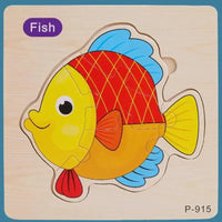 Montessori Games Baby Animals/traffic Kid's Cognition Puzzles Toys Wooden Cartoon Cognition Puzzle Toys Matching Education Game - BIG FRENCHIES