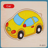 Montessori Games Baby Animals/traffic Kid's Cognition Puzzles Toys Wooden Cartoon Cognition Puzzle Toys Matching Education Game - BIG FRENCHIES