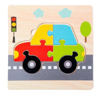Montessori Games Baby Animals/traffic Kid's Cognition Puzzles Toys Wooden Cartoon Cognition Puzzle Toys Matching Education Game - BIG FRENCHIES