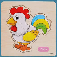Montessori Games Baby Animals/traffic Kid's Cognition Puzzles Toys Wooden Cartoon Cognition Puzzle Toys Matching Education Game - BIG FRENCHIES