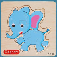Montessori Games Baby Animals/traffic Kid's Cognition Puzzles Toys Wooden Cartoon Cognition Puzzle Toys Matching Education Game - BIG FRENCHIES