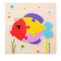 Montessori Games Baby Animals/traffic Kid's Cognition Puzzles Toys Wooden Cartoon Cognition Puzzle Toys Matching Education Game - BIG FRENCHIES