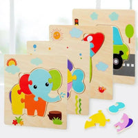 Montessori Games Baby Animals/traffic Kid's Cognition Puzzles Toys Wooden Cartoon Cognition Puzzle Toys Matching Education Game - BIG FRENCHIES
