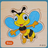 Montessori Games Baby Animals/traffic Kid's Cognition Puzzles Toys Wooden Cartoon Cognition Puzzle Toys Matching Education Game - BIG FRENCHIES