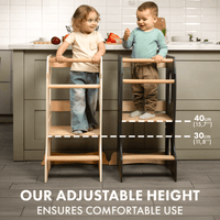 Stable Montessori Learning Tower: Wooden Growing Chair - Ivory