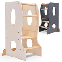 Stable Montessori Tower: Wooden Growing Chair - Ivory - BIG FRENCHIES