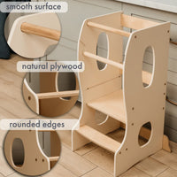 Stable Montessori Tower: Wooden Growing Chair - Ivory - BIG FRENCHIES