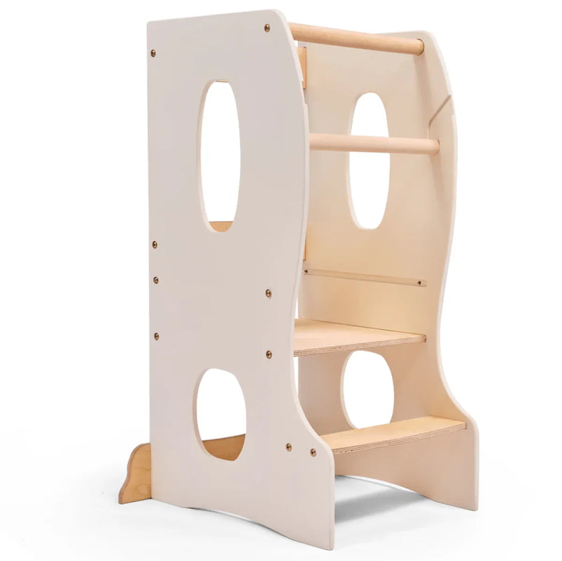 Stable Montessori Tower: Wooden Growing Chair - Ivory - BIG FRENCHIES