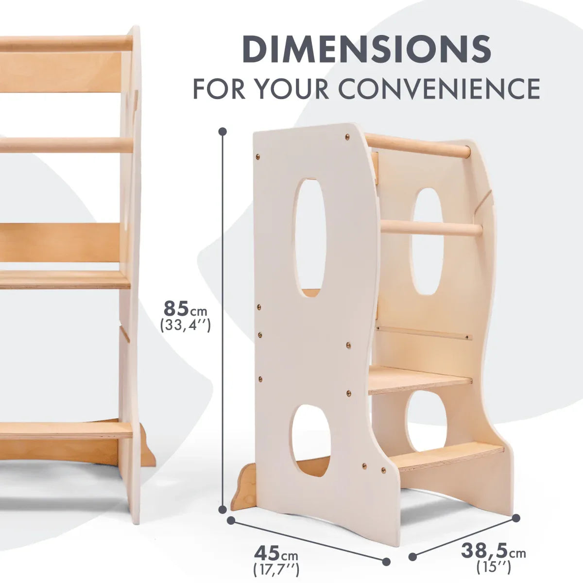 Stable Montessori Tower: Wooden Growing Chair - Ivory - BIG FRENCHIES