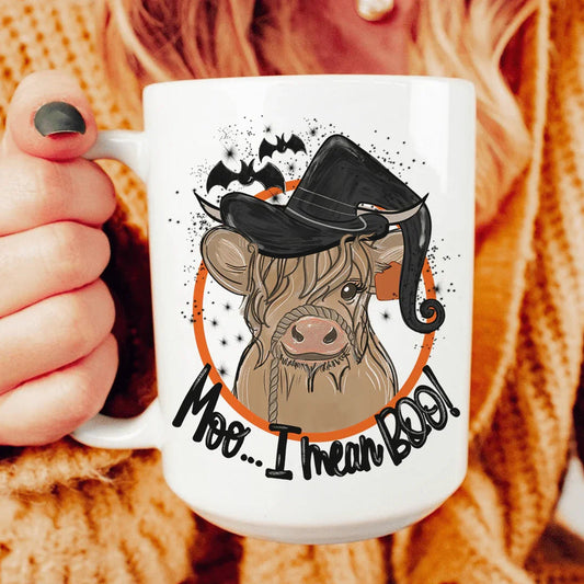 Moo I Mean Boo Ceramic Mug 15oz - BIG FRENCHIES