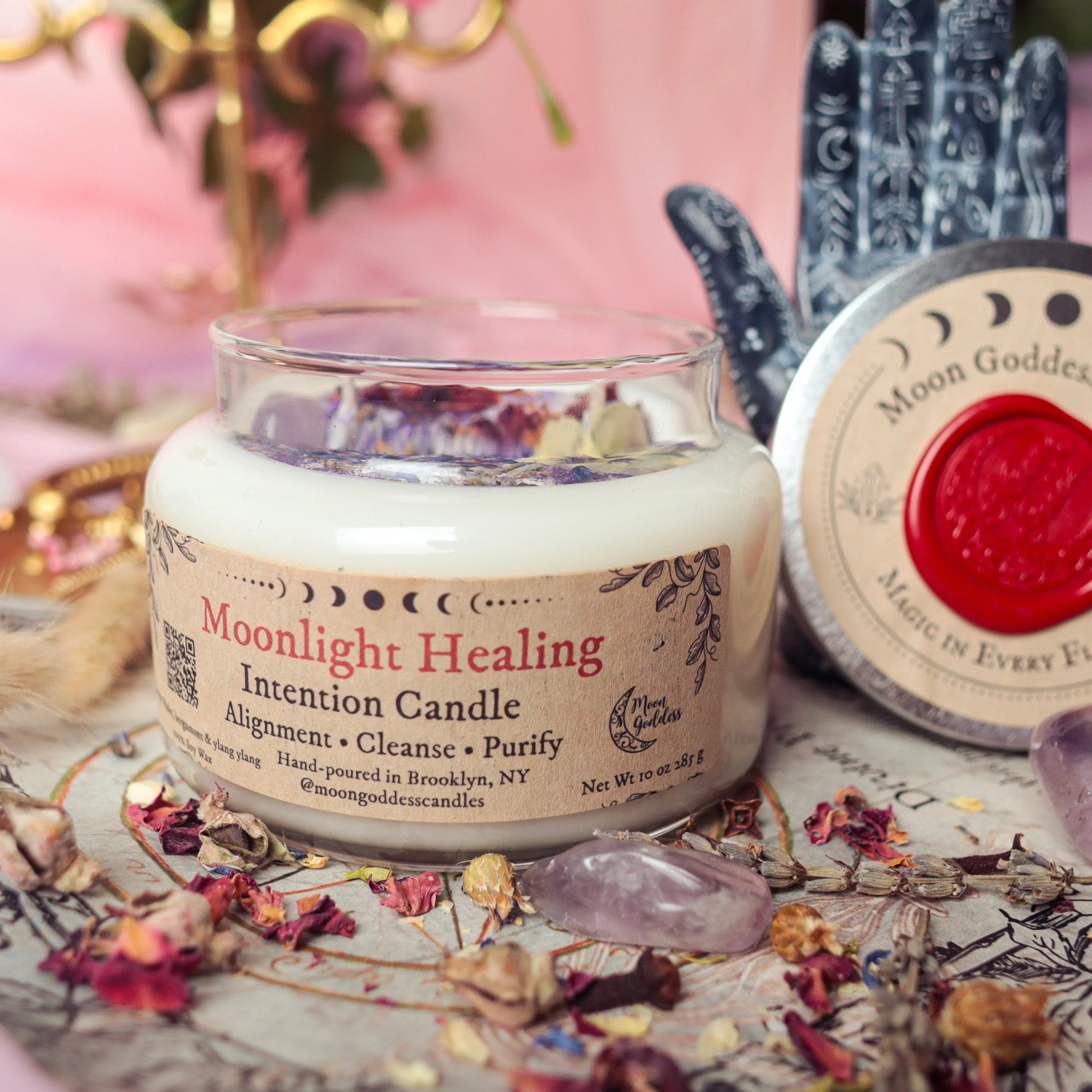 Moonlight Healing Amethyst Candle - BIG FRENCHIES