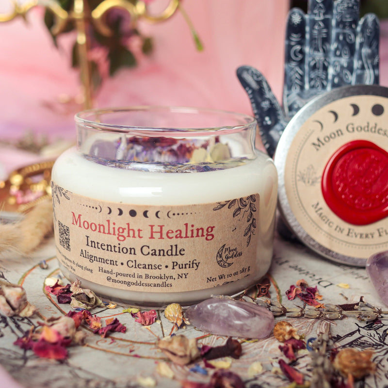 Moonlight Healing Amethyst Candle - BIG FRENCHIES