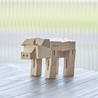 Morphits® Modern Wooden Pig Decor – Interactive Puzzle & Art Piece
