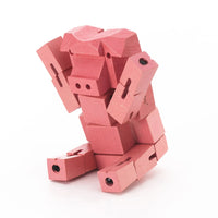 Morphits® Modern Wooden Pig Decor – Interactive Puzzle & Art Piece