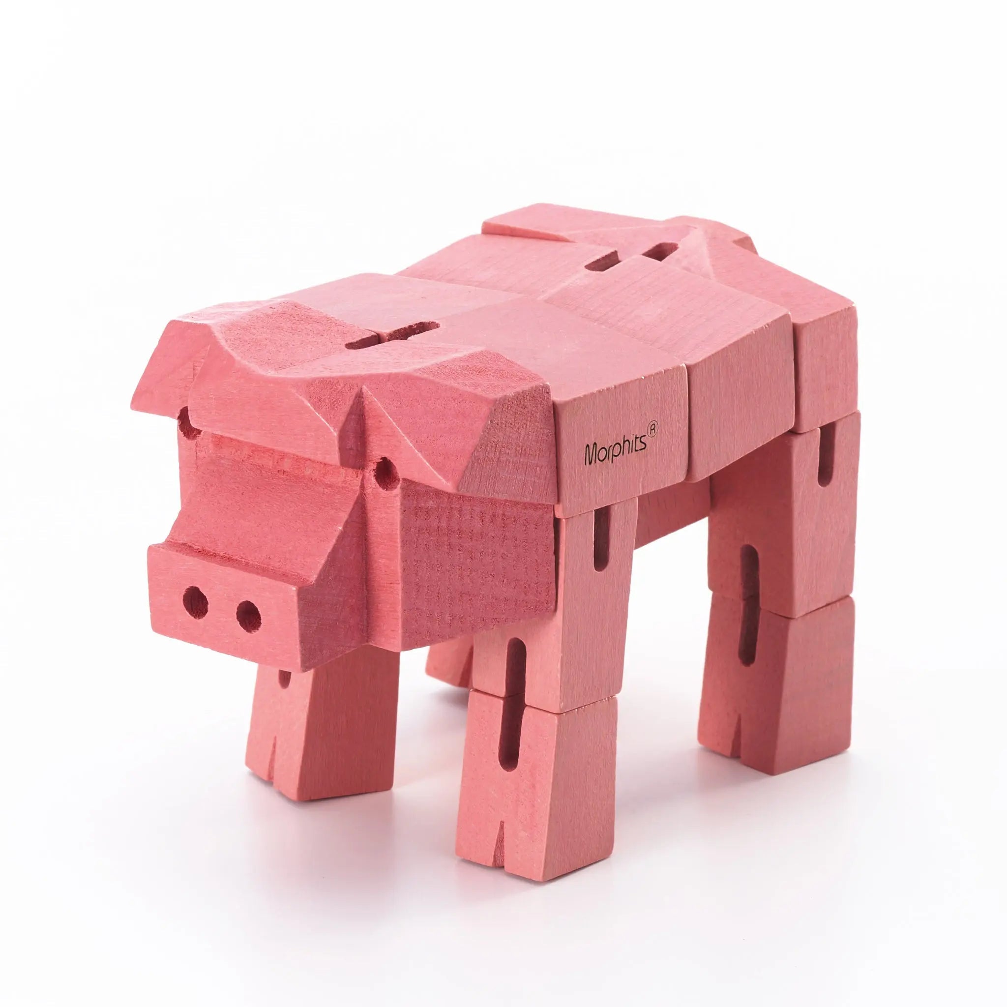 Morphits® Modern Wooden Pig Decor – Interactive Puzzle & Art Piece
