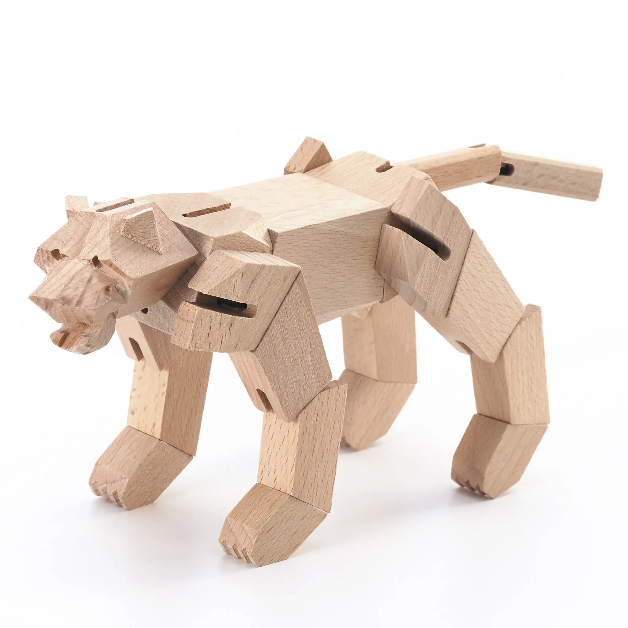 Morphits® Modern Wooden Tiger Decor – Interactive Puzzle & Art Piece