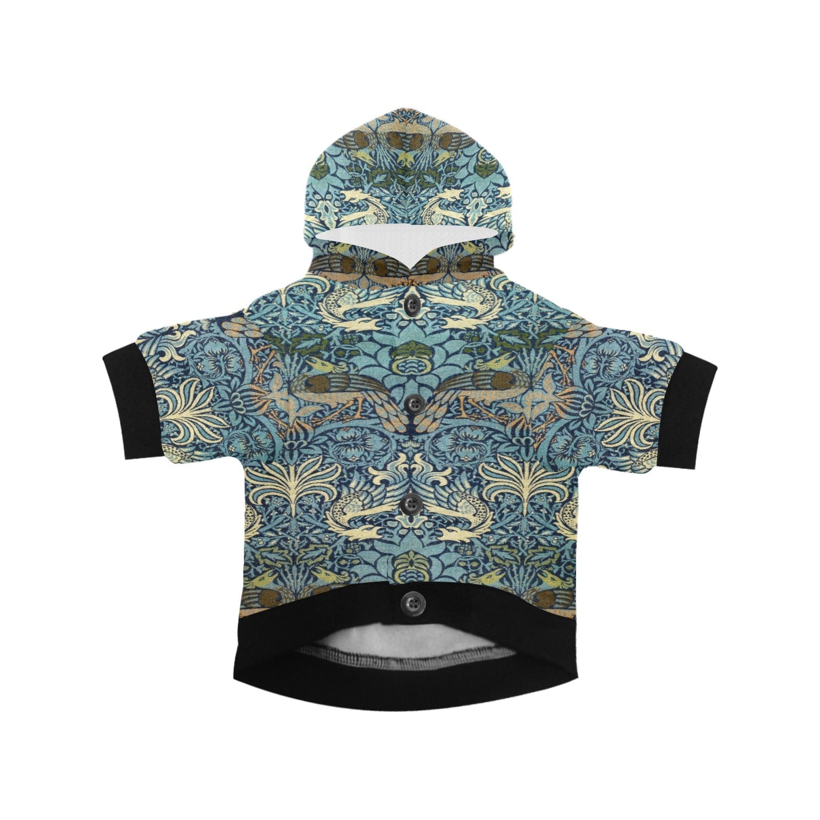 Morris Peacock and Dragon Button Hoodie