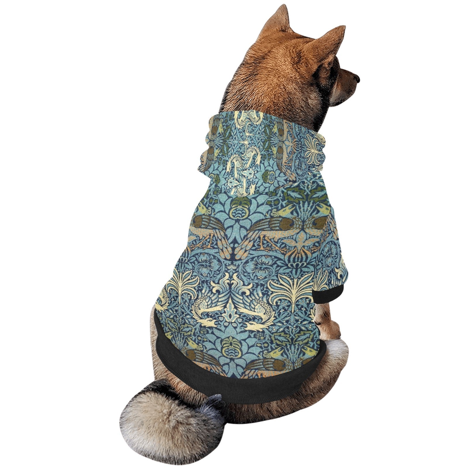 Morris Peacock and Dragon Button Hoodie