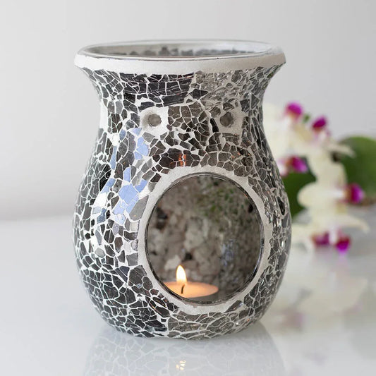 Large Gunmetal Grey Crackle Oil Burner and Wax Warmer - BIG FRENCHIES