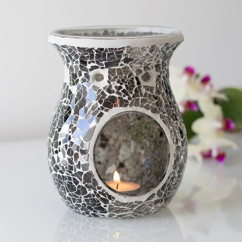 Large Gunmetal Grey Crackle Oil Burner and Wax Warmer - BIG FRENCHIES
