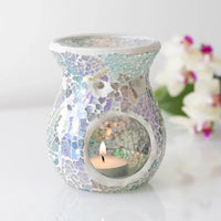 Small Light Blue Iridescent Crackle Oil Burner - BIG FRENCHIES